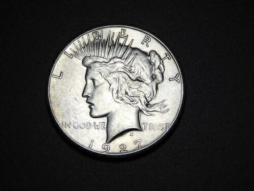 オールドウェストアメリカコイン 1927年 平和記念銀貨
