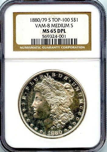 C10442- 1880/79-S VAM-8 ミディアムS トップ100 モルガン・ダラー NGC MS65 DMPL｜WORLD RESOURCE【QUEEN店】 380,160円