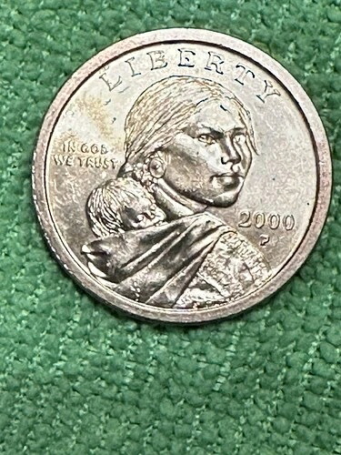 ネイティブアメリカンのサカガウィア ダラー 2000-P 1 ドル硬貨。