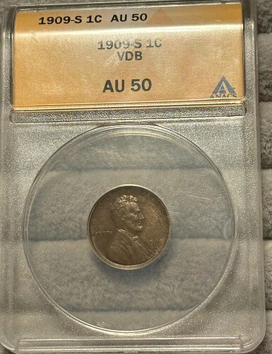 1909年-S VDB リンカーン ウィートセントグレード ANACS AU50-