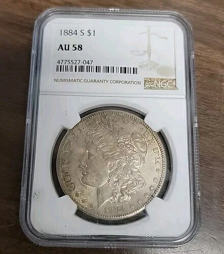 1884年 S モルガン銀貨 - NGC AU58