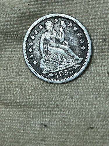 1853年 座った状態の10セント硬貨の矢｜WORLD RESOURCE【QUEEN店】