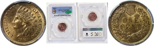 1873年 1C インディアンヘッド セント - PCGS MS-65 RB CAC