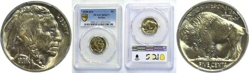 1938年-D/S 5Cバッファローニッケル PCGS MS-67+-