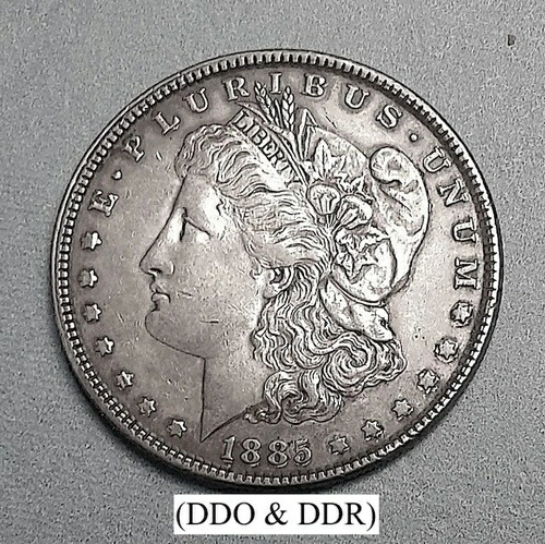 1885年 モーガンシルバードル 90%シルバー ダブルダイオバース & DDR-XF 詳細 C-写真- 384,615円