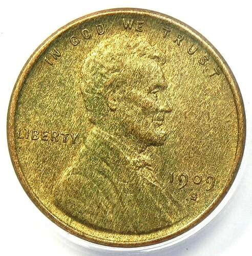 1909-S VDB リンカーン・ウィート・セント 1セントペニー - ANACS MS60 認定詳細 (UNC)