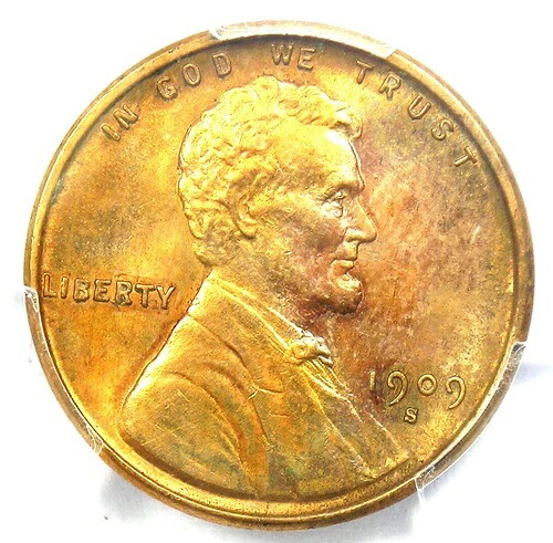 1909-S VDB リンカーン・ウィート・セント 1セント ペニー - PCGS 未流通詳細 (UNC MS)