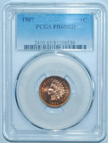 1907年 PCGS PR65RD レッドインディアンセントプルーフストライク