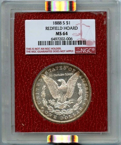 1888年-S $1 モーガンドル レッドフィールドホード NGC MS64-