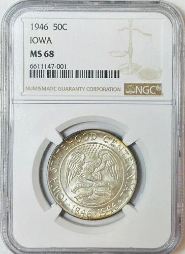 1946 P クラシック記念 アイオワ 100 周年 NGC MS-68 アイオワ