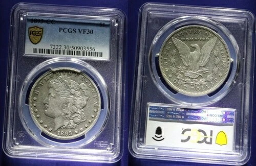1893年-CC モーガンシルバードル PCGS VF30 キー日付 レア- 388,575円