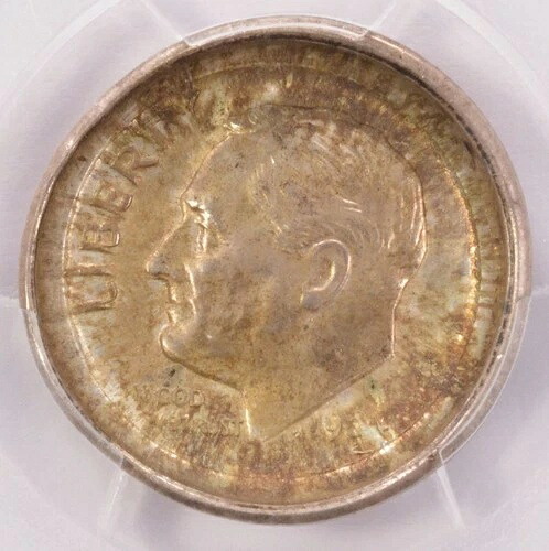 1964年 10セント ルーズベルト ダイム 表面ダイキャップ PCGS MS64