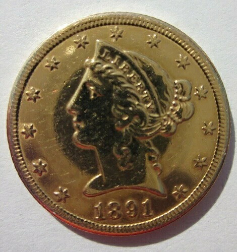 1891年-CC 自由の女神ヘッド ハーフイーグル $5 ドルゴールドコイン ナイス・カーソンシティ ポリッシュ CC-