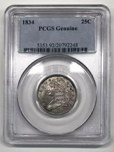 1834年 Pキャップバストクォーター PCGS 純正未流通(グリーン残留物)-｜WORLD RESOURCE【QUEEN店】