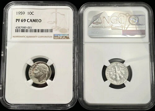 コレクターロット 10 - 1959 ルーズベルト ダイム 10c NGC PF69 CAMEO認定-