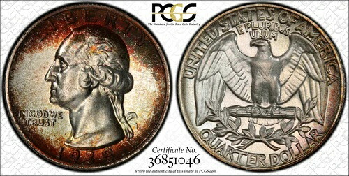 1938年ワシントンクォーター、PCGS PR67+認定、CACシルバープルーフ｜WORLD RESOURCE【QUEEN店】