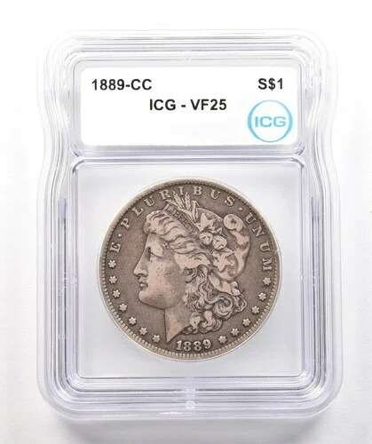 1889-CC モルガン銀貨 VF25 ICG *4260