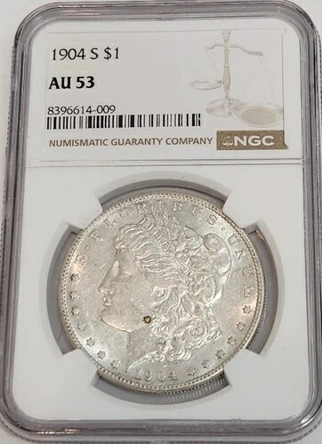 1904-S AU53 モルガン銀貨 NGC
