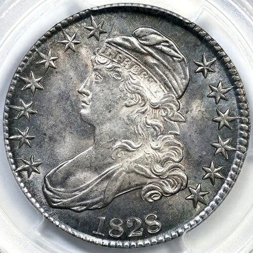 1828年 O-113 R3 PCGS MS62 " スクエア 2、Sm 8、Lg 文字キャップ バスト 1/2ドル-｜WORLD RESOURCE【QUEEN店】