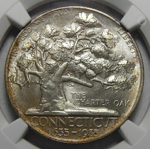 1935年 NGC/CAC MS67 コネクティカット ハーフドル シルバー 記念-