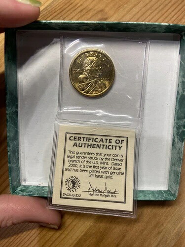 2000年 サカガウィア 1ドル硬貨 24金 非流通 真贋鑑定済み 希少