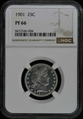 1901年 バーバークオーター 25セント NGC PR66- 398,475円