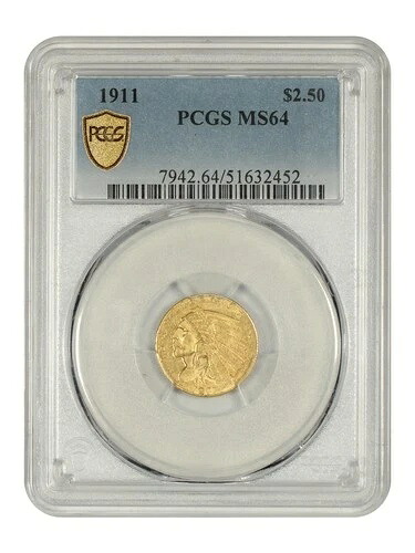 1911年 $2.50 PCGS MS64-インド $2.5-