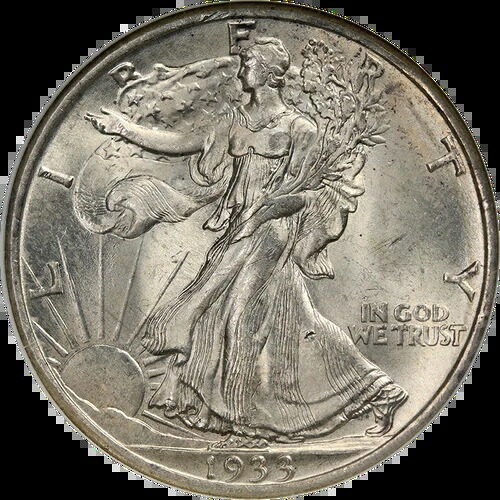 1933年-S 歩く自由の女神ハーフNGC MS64 素晴らしいアピールストロングストライク-|WORLD RESOURCE【QUEEN店】