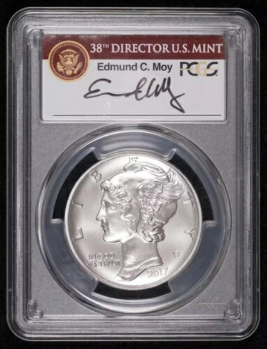 2017 地金 $25 パラジウム イーグル PCGS MS-70 パラジウム ファーストストライク モイ シグネチャー-