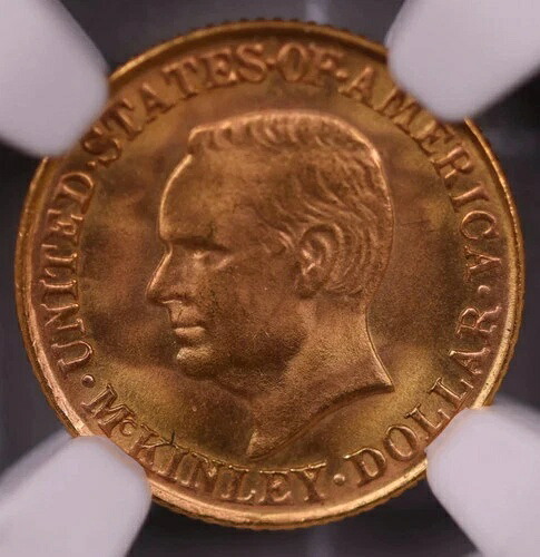 1917年 1ドル金マッキンリー記念コイン、NGC MS-67、店舗番号0923