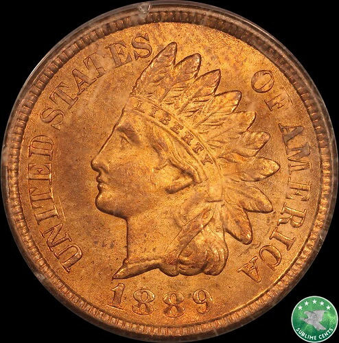 1889年 1C インディアンヘッドセント PCGS MS 64 RD ** CAC ラトラー ** スノー 11 FS-802 ブライトレッド-