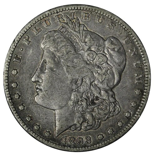 1893-CC モルガン銀貨 XF+/AU E356 XTCHHZ