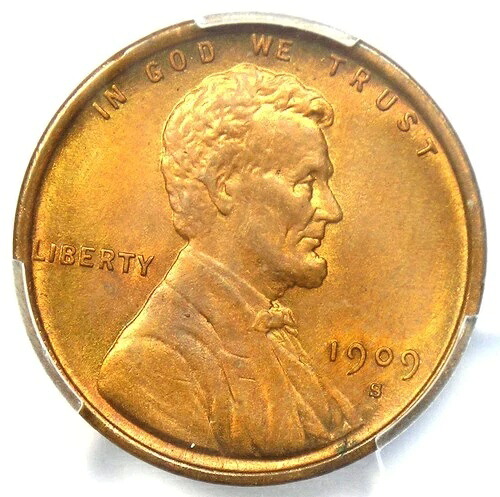 1909-S VDB リンカーン・ウィート・セント 1セント ペニー - PCGS 未流通詳細 (UNC MS) 402,435円