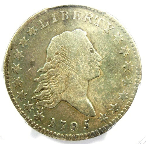 1795 年 Flowing Hair ハーフ ドル 50 セント コイン - PCGS 認定、細部まで精緻に検査済み - 希少な日付!