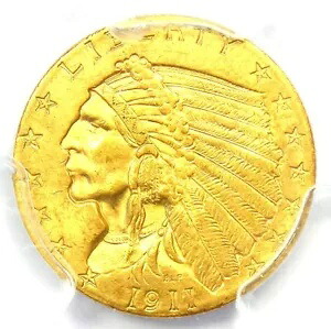 1911年インディアンゴールドクォーターイーグル2.50ドルコイン - PCGS MS64 (BU UNC) - 価値2,400ドル