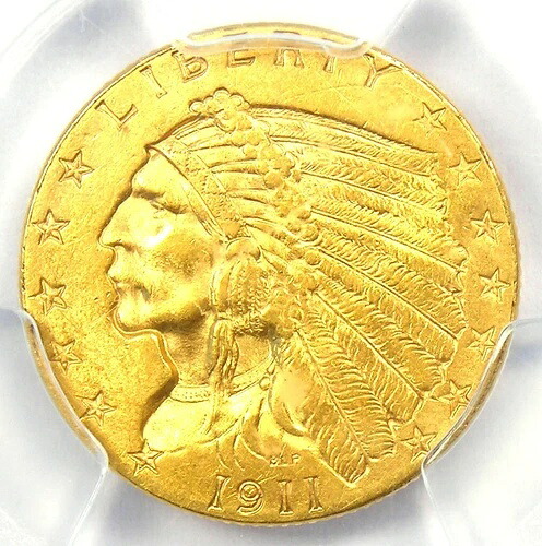 1911年インディアンゴールドクォーターイーグル2.50ドルコイン - PCGS MS64 (BU UNC) - 価値2,400ドル