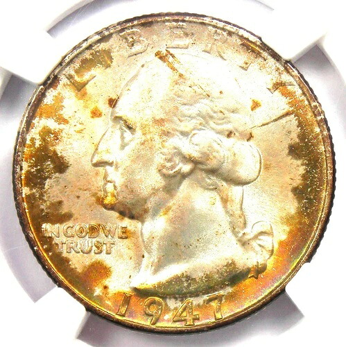 1947-S ワシントン クォーター 25 セント コイン - NGC MS68 認定 - NGC 価値 5,000 ドル!