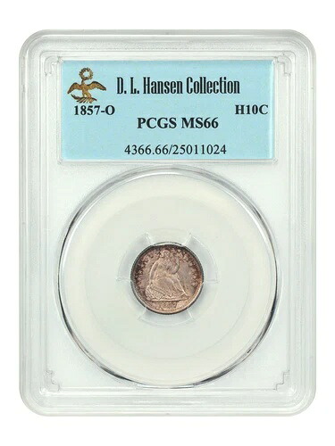 1857-O H10C PCGS MS66 ex: D.L. ハンセン|WORLD RESOURCE【QUEEN店】