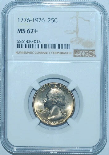 1976年 NGC MS67+ クラッド ワシントン クォーター
