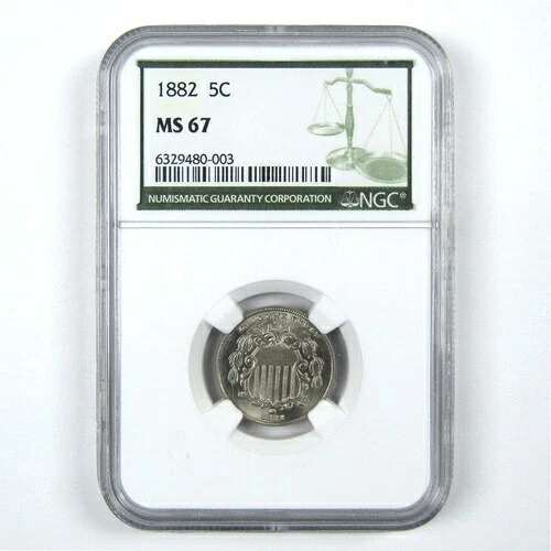1882年 シールドニッケル MS 67 NGC 5セント 未流通コイン SKU:I15072|WORLD RESOURCE【QUEEN店】