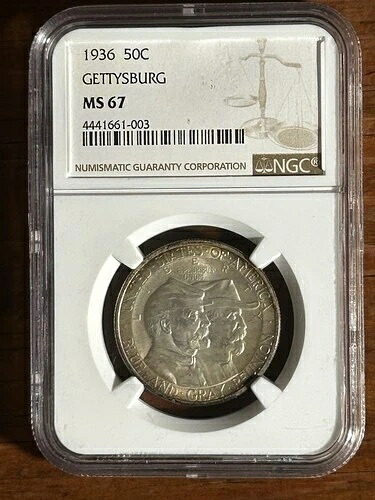 1936年 NGC MS67。 完全に美しいコイン。 ロット番号1450。-