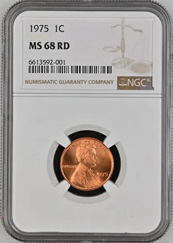 1975年 1セント RD リンカーン メモリアル 1セント NGC MS68RD 6613592-001-
