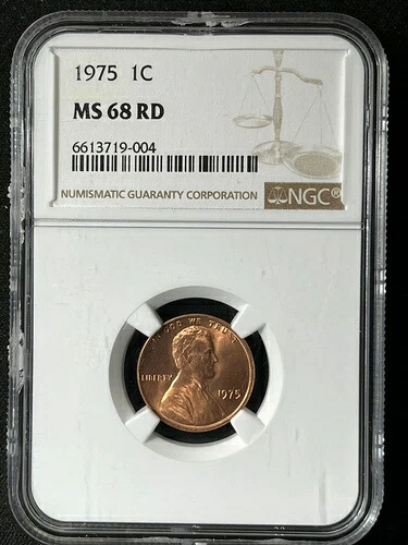1975年 1C RD リンカーン記念館 1セント NGC MS68RD 6613719-004