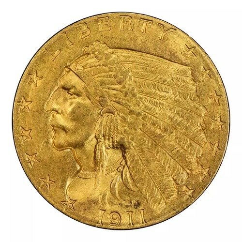 1911年 2.5ドル金貨 インディアンクォーターイーグル PCGS MS-64