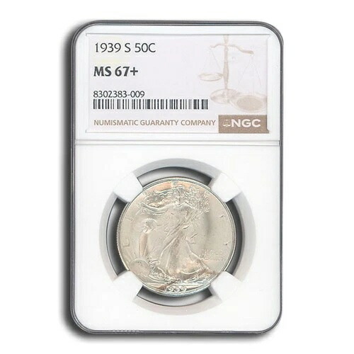 1939-S ウォーキング・リバティ・ハーフダラー MS-67+ NGC