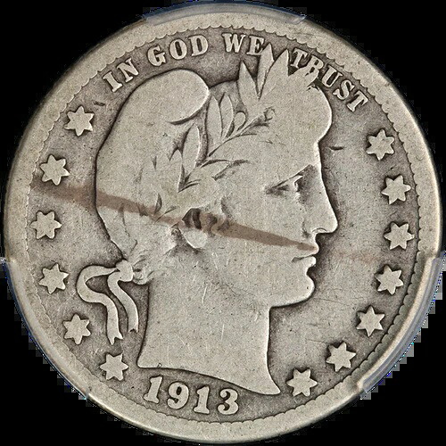 1913-S バーバークォーター PCGS VG08 キーデイト 外観良好 打刻良好