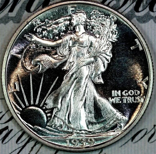 1939 Cameo Pristine + gem プルーフ ウォーキング リバティ ハーフドル DC161 Hoardから-
