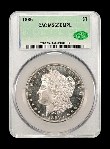 1886年 プレ21モーガンシルバードル CACG MS 65 DMPL CAC-