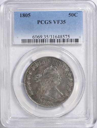 1805 50C 緊急バストハーフドル PCGS VF35-