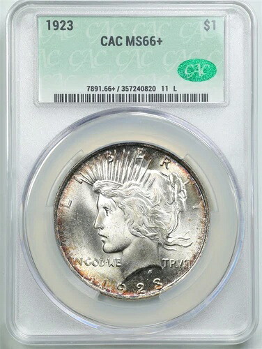 1923年 $1ピース シルバードール MS66+ CACG 357240820 CAC-